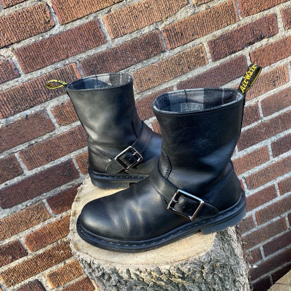 Dr. Doc Martens Slip On Meg Biker Boots Unisex